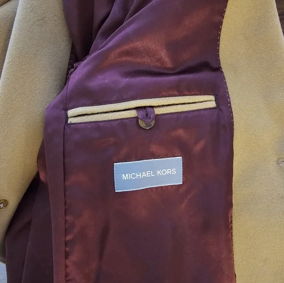 EUC Men's Michael Kors wool camel peacoat